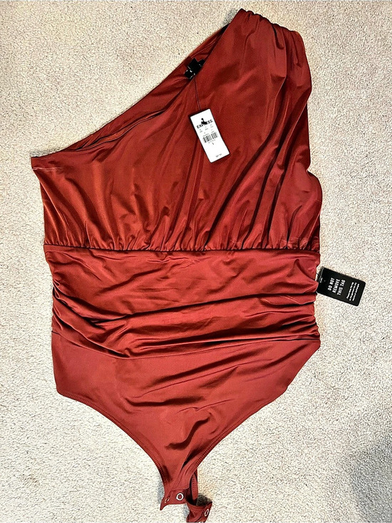 Express Tops - Express Ruched body suit, dark orange/red color NWT